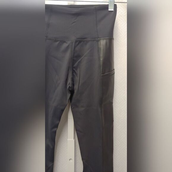 Laila Ali Faux Leather Side Panel Leggings NEW - Picture 5 of 13